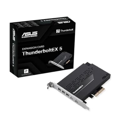ASUS ThunderboltEX 5 Expansion Card – Dual Thunderbolt™ 5 USB-C Ports, 120Gbps Bandwidth, DisplayPort™ 2.1, PCIe 4.0 x4, USB4®, Compatible for Intel 800 Series Motherboards