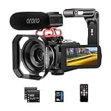 ORDRO 4K Video Camera Camcorder 10X Optical Zoom 120X Intelligent Zoom, WiFi UHD Camcorder Vlogging Camera 3.0" IPS Touch Screen Digital Camera with Mic, Remote Control, 32G SD Card（Red Color