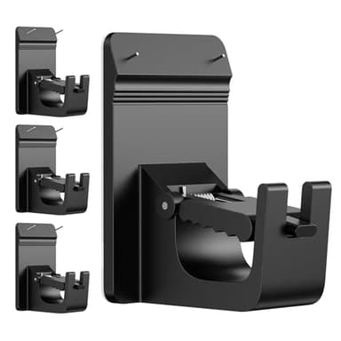 Universal Heavy Duty Curtain Rod Brackets, No Drill Curtain Rod Brackets with Adhesive & Invisible Nail, 30+LB Load Curtain Rod Holders, Damage Free Curtain Rod Hooks for Wall, Bathroom, Kitchen 4PC