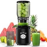 Cold Press Juicer, Juicer Machines with 5.3" Wide Feed Chute, Masticating Juicer for Whole Vegetables & Fruits, Juice Extractor Machine Easy to Clean, Black