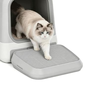 Uupin Litter Box Step for Cat - Litter Box Ramp with Filter Function for Automatic Litter Box, Washable Easy Cleaning Robot Catcher Ramp Collection Stairs for Older Geriatric Senior Cat or Kitten