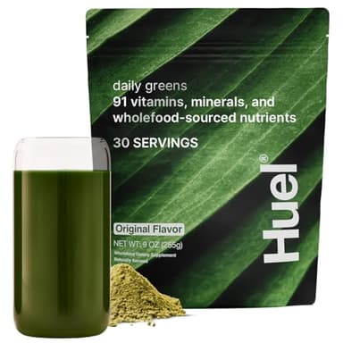 Huel Daily Greens | Superfood Greens Powder | 91 Vitamins, Minerals, and Wholefood-Sourced Ingredients | Adaptogens, Antioxidants, Gut-Friendly Probiotics | 30 Servings