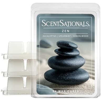 Scentsationals Wax Melts, Wax Cubes Strong Scent -Zen - Long Lasting Scented Melts for Warmer, 10oz (24-Cubes)