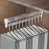 Extendable Clothes Rail With 2 Sliding Track,Pull Out Closet Rod Adjustable 30-80cm Wardrobe Rail Clothes Rack,Load-bearing 25kg