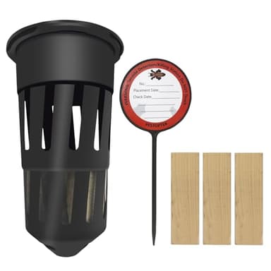 Pestoptek 6 Pack Termite Monitoring Bait Stations, Compatible with Trelona Termite Bait, Included Wood Blocks for Garden, Farms, Detects Termite Activity (NO TERMITICIDE Included)