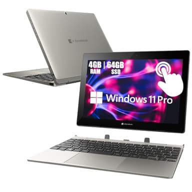 TOSHIBA Dynabook K50 2-in-1 Touchscreen Laptop, 10.1" Tablet, Intel Celeron N4020, 4GB RAM, 64GB SSD, 2 Camera, Type-C, Japanese Keyboard, Windows 11 Pro (Renewed)
