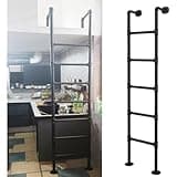 Wall Mounted Metal Ladder for Home Loft, 4ft 5ft 6ft 7ft 8ft Height Basement Window Well Egress Ladder, Black Attic Bunk Bed Ladder, Emergency Fire Climbing Ladder, Customizable Size, Loads 330lbs (S