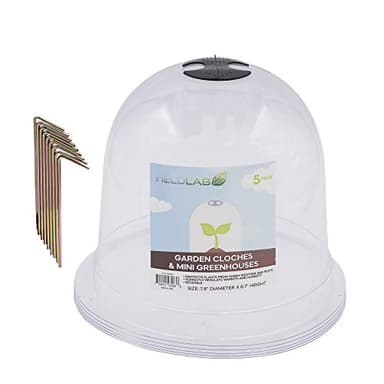 Yield Lab Garden Cloche Dome - 10 Pack Plastic Humidity Cloches for Plants - Greenhouse, Nursery, Indoor, Outdoor, Garden, Soil & Seedling - Humidity Dome for Plants