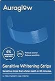 Auraglow Sensitive Teeth Whitening Strips, 14 Whitening Treatments, 4% Hydrogen Peroxide with Nano Hydroxyapatite (nHAp) to Reduce Sensitivity and Protect Enamel, 28 Strips, Mint