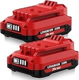 2 Pack 20V 3.0Ah CMCB205 Replacement for Craftsman V20 Lithium Battery Compatible with Craftsman 20V Battery Lithium MAX CMCB202-2 CMCB205 CMCB204 CMCB206 CMCB202 CMCB201 Cordless Power Tools (Red)