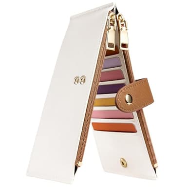 Travelambo RFID Wallet Women Bifold Multi Card Wallet Case with Zipper Pocke Credit Card Holder for Women