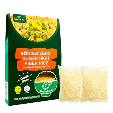 Sunnyside Konnyaku Rice 2 Packs Vegan, Gluten Free, Keto Friendly, Paleo, Kosher, Low Carbs 0 Fat, Low Calorie High Fiber 100g*2