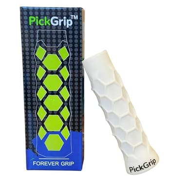 PickGrip Pickleball Paddle Enhanced Grip Shock Absorbing Comfort Control Anti Fatigue Replacement Vibration Dampening Tennis Elbow Performance Handle (White, Elongated)