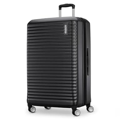 American Tourister Stratum 3.0 Large 28-Inch Spinner, Airline Approved, Durable Hardside Luggage, Expands 1.5", RightHeight™ Adjustable Handle, Black