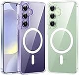FNTCASE for Samsung Galaxy S24-Plus Case: Clear Magnetic Anti Yellowing Shockproof S24+ Protective Phone Cover | Military Dropproof Protection Transparent S24+ Plus Cases (Clear Magnetic)