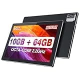 YQSAVIOR Tablet 10.1 inch Android 13, RAM 10GB(4GB+6GB Expand) +64GB ROM+1TB Expandable Computer Tablets PC, MTK8768 Octa-CORE 2.2GHZ, IPS 1280 * 800 Screen, 2+8MP Dual Camera, WiFi, BT, Black