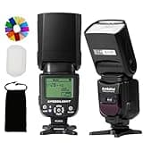 AMBITFUL AF970 Camera Flash Speedlite for Canon Nikon Sony Olympus Fuji Panasonic,2.4G Wireless Flash, Recycle Time 0.1-2.5s,Adjustable Flash Head W/LCD Panel&Single-Contact Hotshoe
