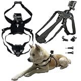 Dog Camera Harness Mount for GoPro Soft and Adjustable Vest Fetch Harness for Small Medium and Large Dogs Black Color