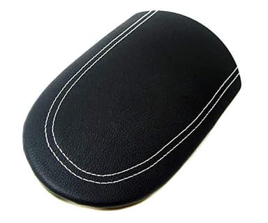 Fits 2008-2013 Nissan 370Z Real Black Leather Center Console Lid Armrest Cover Cover with Gray stitching. (Skin Only)