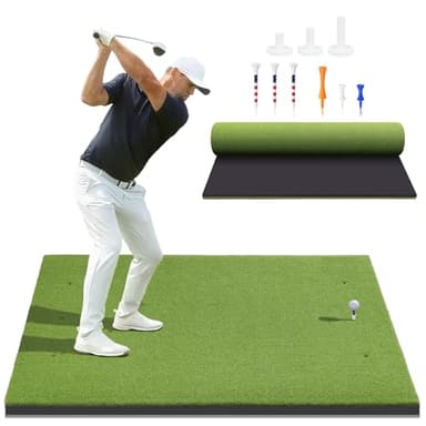 Golf Mat, 5x4ft/6x4ft Large Golf Hitting Mats for Practice Outdoor Indoor, 26mm Thick, High-Elasticity Artificial Turf Mat for Garage Simulator Chipping Driving Swinging Training, Gifts for Him Men