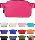 YOSHUYUKI Fanny Pack Cross Body Bag Small Crossbody Bags for Women Men Trendy Nylon Waterproof Mini Purse Travel Running Belt Bag Lulu Dupes Bum Hip Chest Waist Pack Side Bag Must Have Hot Pink