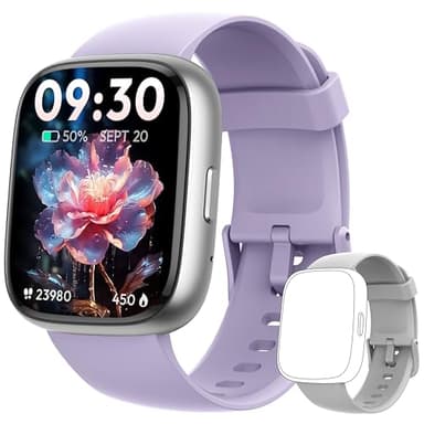 Smart Watch for Women Men Android & iPhone [2 Bands, 44mm case], Alexa Built-in, 1.83'' Smartwatch Make/Answer Call, HR SpO2 Sleep Stress Monitor Fitness Tracker, IP68 Waterproof Step Counter Watch