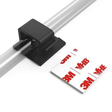 Cable Clips with Strong Self-Adhesive, XIAOXI R Shape Cable Management TV PC Wire Holder Sticky Tidy and Organizer Cord and Wires - 40 Pcs (Black)