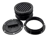 Portable Air Conditioner Vent Kit with Magnetic Tube Attachment for RVs and Houses (Type G) for 6 inch Tubes (2 inches Thick Wall, Black)