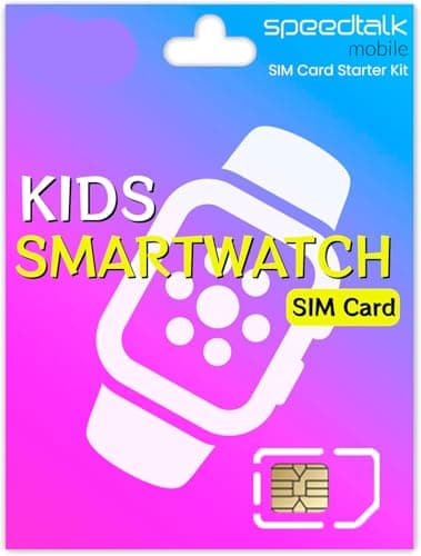 SpeedTalk Mobile Smartwatch SIM Card Starter Kit - Triple Cut 3 in 1 Simcard: Standard, Micro, Nano for 4G Kids Senior Smart Watches & Wearables | No Contract No Credit Check | Global Coverage
