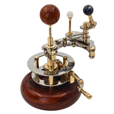 Cosmos Museum Solar System Model | Educational & Decorative Astronomy Orrery | Premium Brass Mechanical Planetarium (8" Earth & Moon)