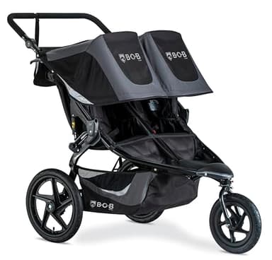BOB Gear Revolution Flex 3.0 Duallie Jogging Stroller, Double Stroller, Graphite Black