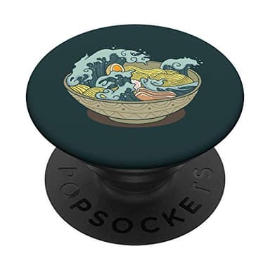 Anime Ramen Great Wave of Kanagawa Japanese Food PopSockets PopGrip: Swappable Grip for Phones & Tablets
