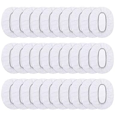 Outus 100 Pack Clear Disposable Ear Covers Plastic Waterproof Ear Protectors for Shower, Hair Dye, Bathing