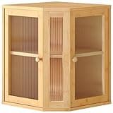 HOOBRO Bamboo Bread Box, Kitchen Countertop Corner Bread Box, Large Capacity 2-Tier Bread Container, Bread Storage Container with Dual Rippled Acrylic Doors, for Kitchen Food Storage, Natural YL12MB01