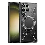 THMEIRA Samsung Galaxy S23 Ultra Magnetic Case - 360 Rotatable Ring Stand, Military Grade Heavy Duty Protection, Compatible with MagSafe, Black
