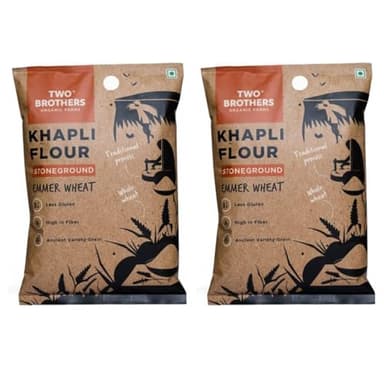 Two Brothers Organic Farms Khapli Atta (Emmer Long Wheat Flour), Stoneground - 10Kg