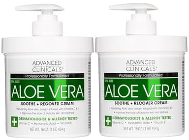 Advanced Clinicals Aloe Vera Lotion Skin Care Relief | Vitamin E Infused Hyaluronic Acid Moisturizer & Vitamin C Body Lotion For Women & Men Helps Improve Look Of Extremely Dry Skin, 16 Ounce, 2-Pack