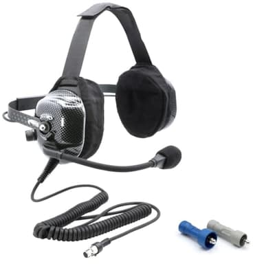 Rugged Radios Behind The Head Ultimate Headset for Stereo and Off Road Intercoms with Noise Cancelling Microphone and Offroad/STX Adaptors