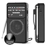 Portable Radio AM FM with Flashlight,Transistor Radios with Loud Speaker, Headphone Jack, AA Battery Operated Radios for Long Range Excellent Reception,Pocket Radio for Indoor/Outdoor or Emergency Use