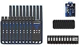 Motorola Solutions, Talkabout T802, Portable FRS Two Way Radio 10 Pack Walkie Talkies Blue/Black 22 Channels Bluetooth Capable Rechargeable Location Sharing 10 Radios