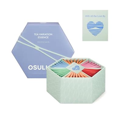 OSULLOC TEA VARIATION ESSENCE (42 Count, 6 Types x 7 ea), Premium Tea Gift Set, Special Thank You Card attached