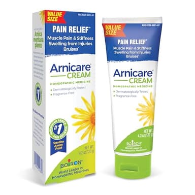 Boiron Arnicare Cream for Joint Pain, Muscle Pain, Swelling, Soreness, Stiffness, and Bruises - Fast Absorbing and Fragrance-Free - 4.2 oz