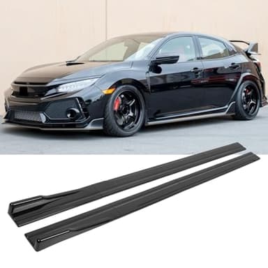 DEERMOTO Universal Car Side Skirts 8PCS 86.6inch/2.2m,Black Extension Splitter Lip Pair Side Skirt Body Kit Splitters Diffuser Compatible with Mercedes Benz W205 W204 W212,Toyota(8pcs+Black, 86.6inch)