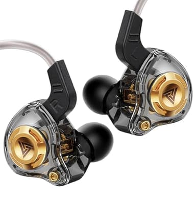 Jacuate Wired IEM Earbuds, QKZ Ak6 SRS Gaming Headphones in-Ear Monitor with 11mm DD for Crystal Clear Hi-Res Sound,Earphones with Microphone&OFC Cable for Gaming,Video Musicians, Singers