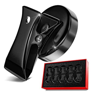 NEOCLICK Magnetic Clips Heavy Duty 10 Pack | Strong Force Magnet Clips with Anti-Scratch Pads for Fridge, Whiteboard, Kitchen & Office Organization, Black