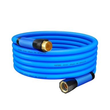 YOTOO Heavy Duty Hybrid Garden Water Hose 5/8-Inch by 25-Feet 150 PSI Kink Resistant, Flexible with Swivel Grip Handle and 3/4" GHT Solid Brass Fittings, Blue