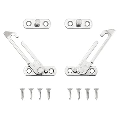 ITROLLE 2PCS Stainless Steel Casement Stopper with Key Opening Angle Safety Window Opening Restrictor Lock Window Limiter