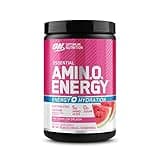 Optimum Nutrition Amino Energy Powder Plus Hydration, with BCAA, Electrolytes, and Caffeine, Watermelon Splash, 30 Servings (Packaging May Vary)