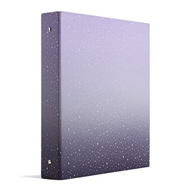 U Brands Eco-Conscious Celestial 1" Binder, Purple, Gold Metal O-Rings