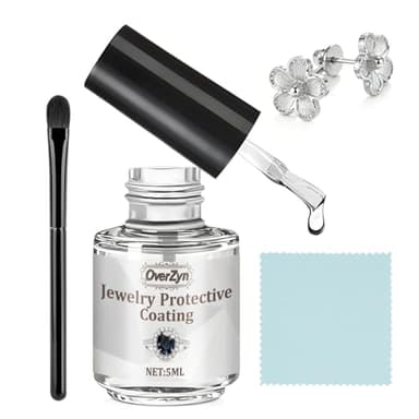 OverZyn Jewelry Protective Coating, Jewelry Sealant, Form A Protective Barrier Against Wear and Oxidation Long-Lasting Protection for Earrings Studs Necklaces Rings, 5ml Transparent